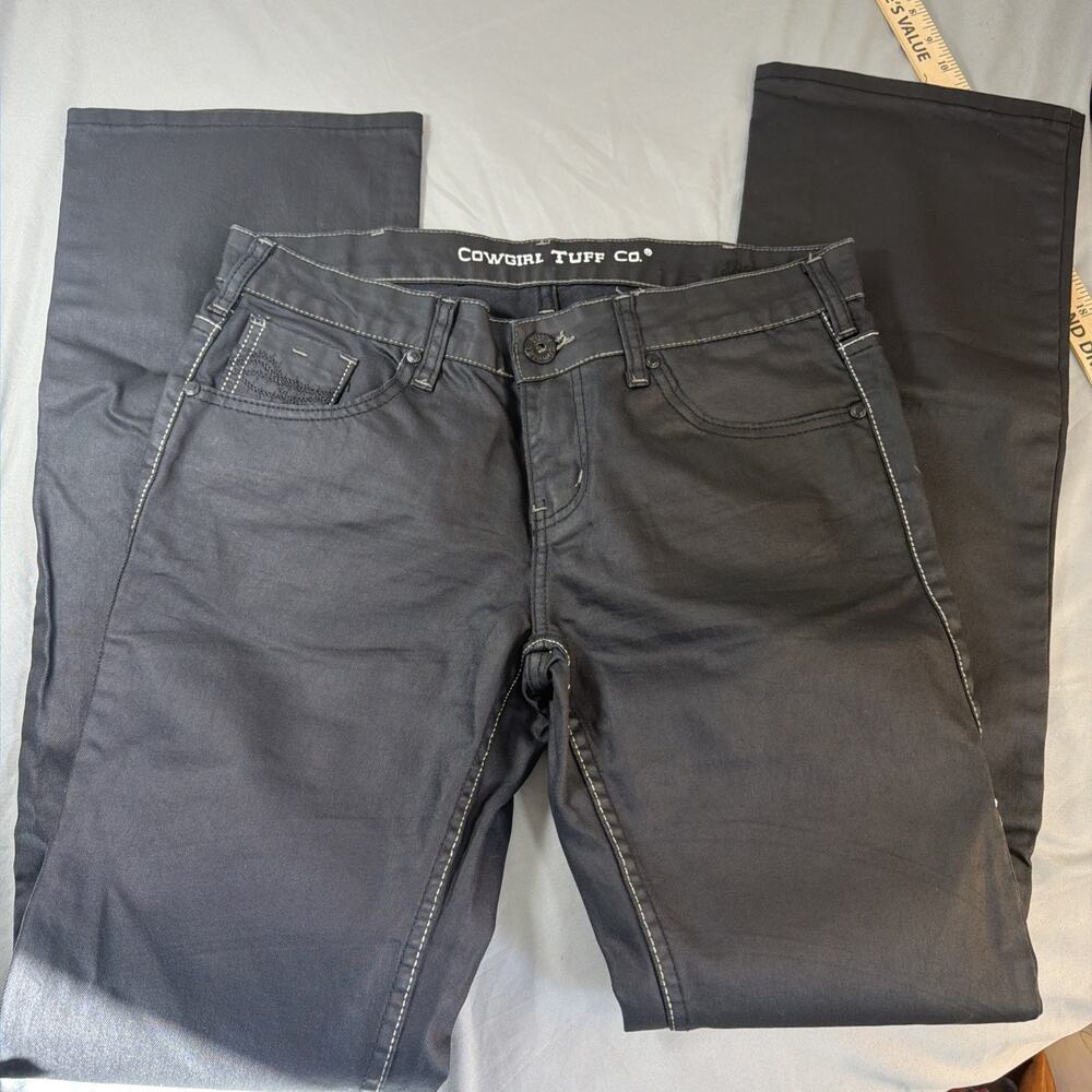 Cowgirl Tuff Jeans Blackout Black Women's size 30/35 - Picture 3 of 8
